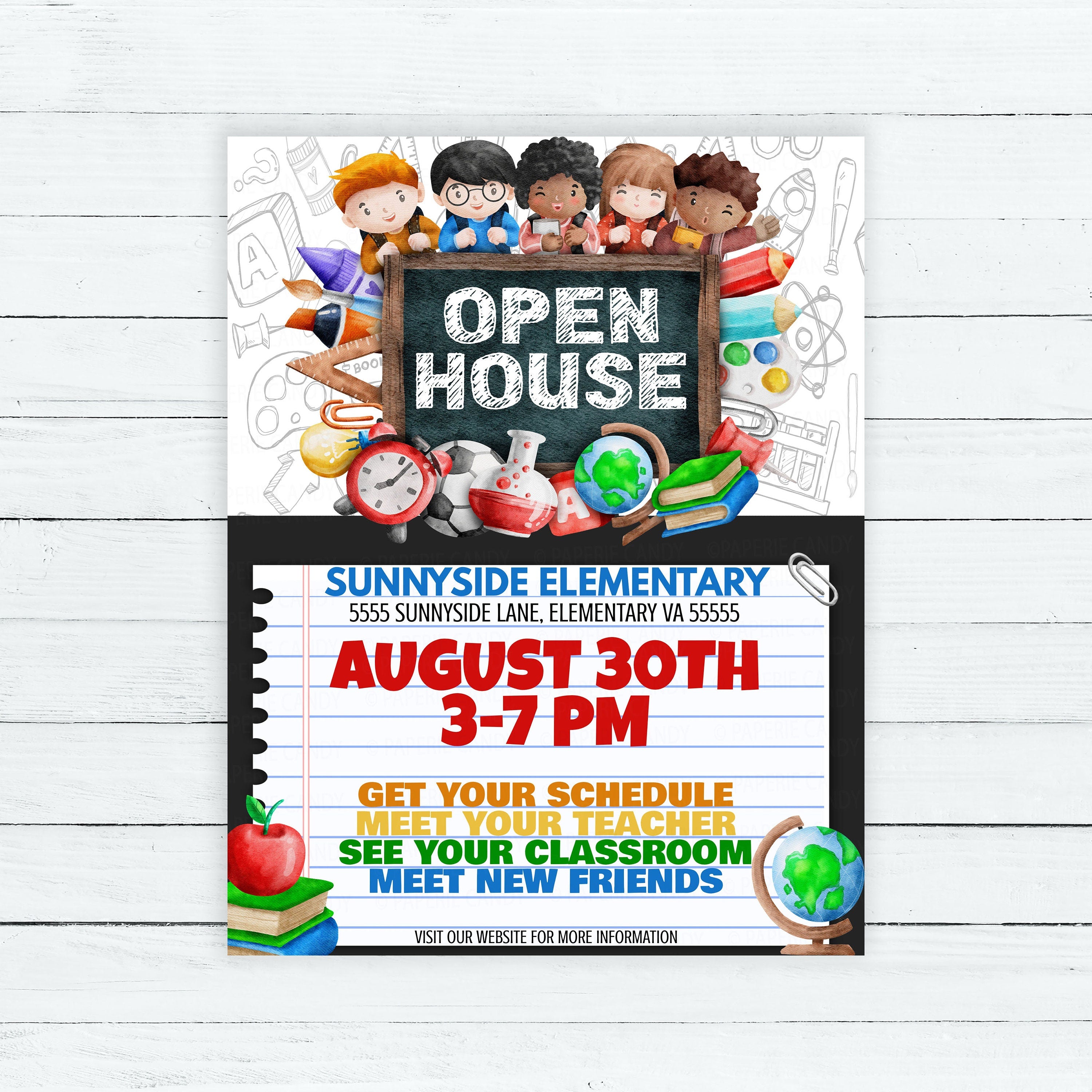School Open House Flyer, Back To School Meeting, New Students Informat