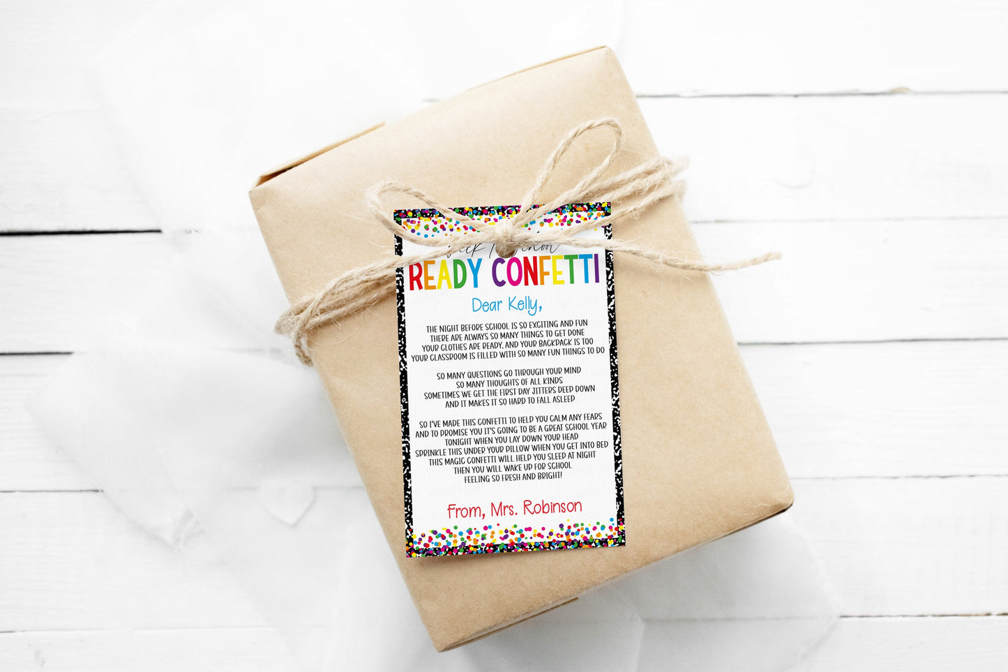Editable Back To School Ready Confetti, First Day Jitters, Night Before School, Gift For Students Classroom Child, Teacher PTA PTO Printable