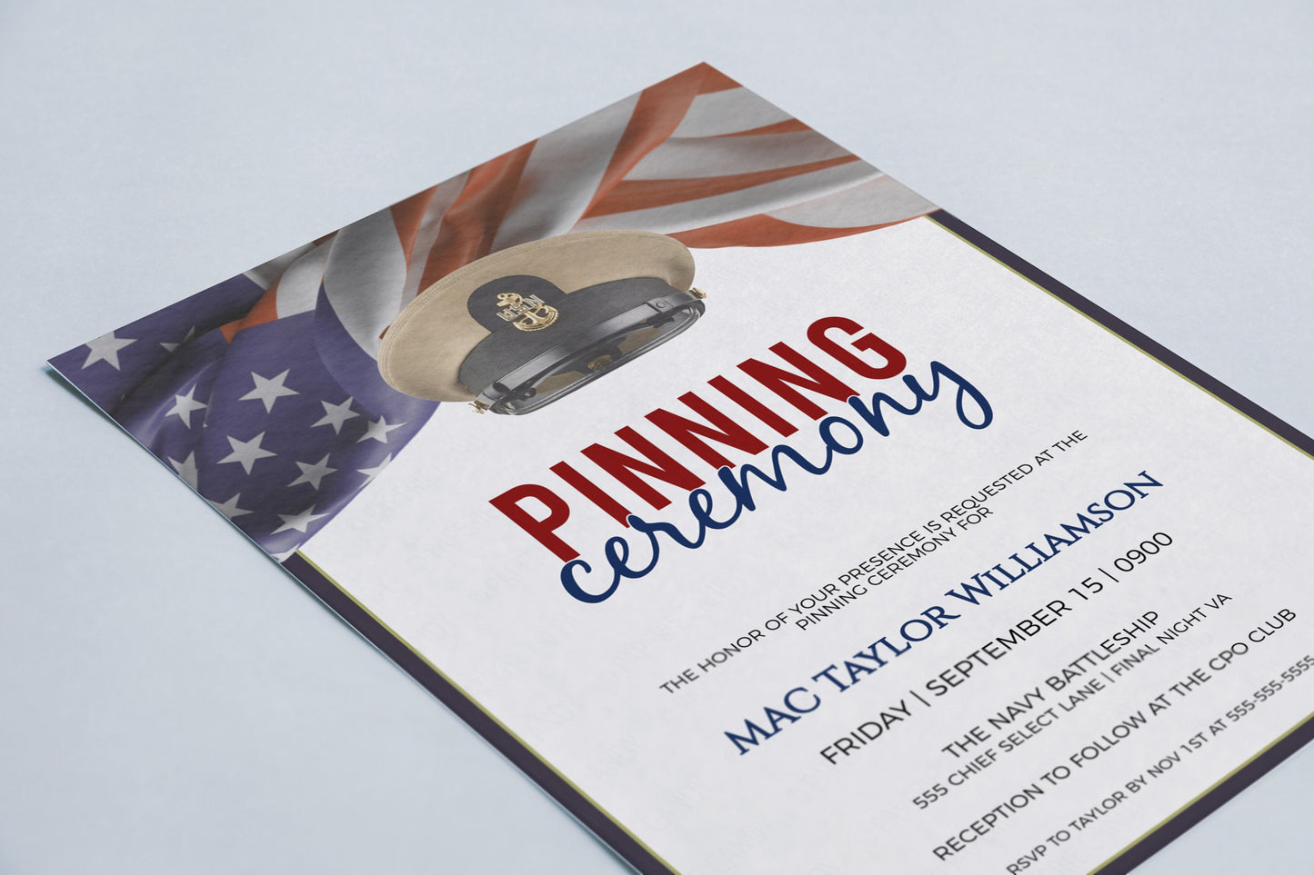 Editable CPO Pinning Ceremony Invitation, E7 Chief Petty Officer Select Pinning Invite, United States Navy Pinning Event, Printable