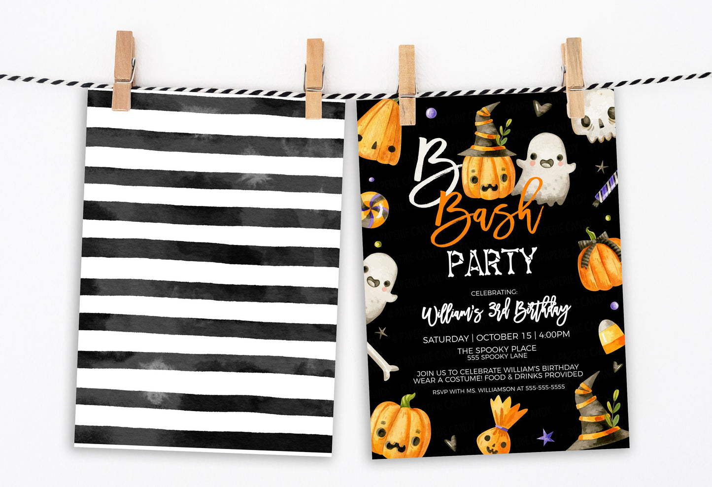 Halloween Boo Bash Invitation, Spooktacular Kids Birthday Costume Party Invite, Monster Bash Trick Or Treat, DIY Editable Printable