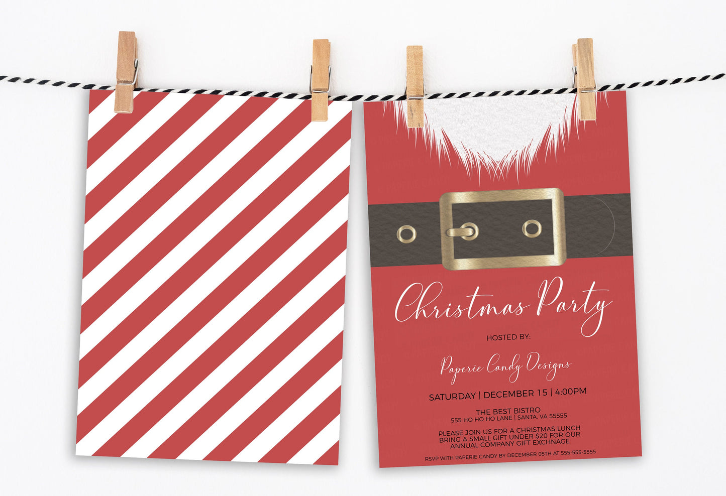 Editable Christmas Party Invitation, Winter Holiday Invite, Secret Santa, White Elephant, Business Company Lunch Dinner Event, DIY Printable