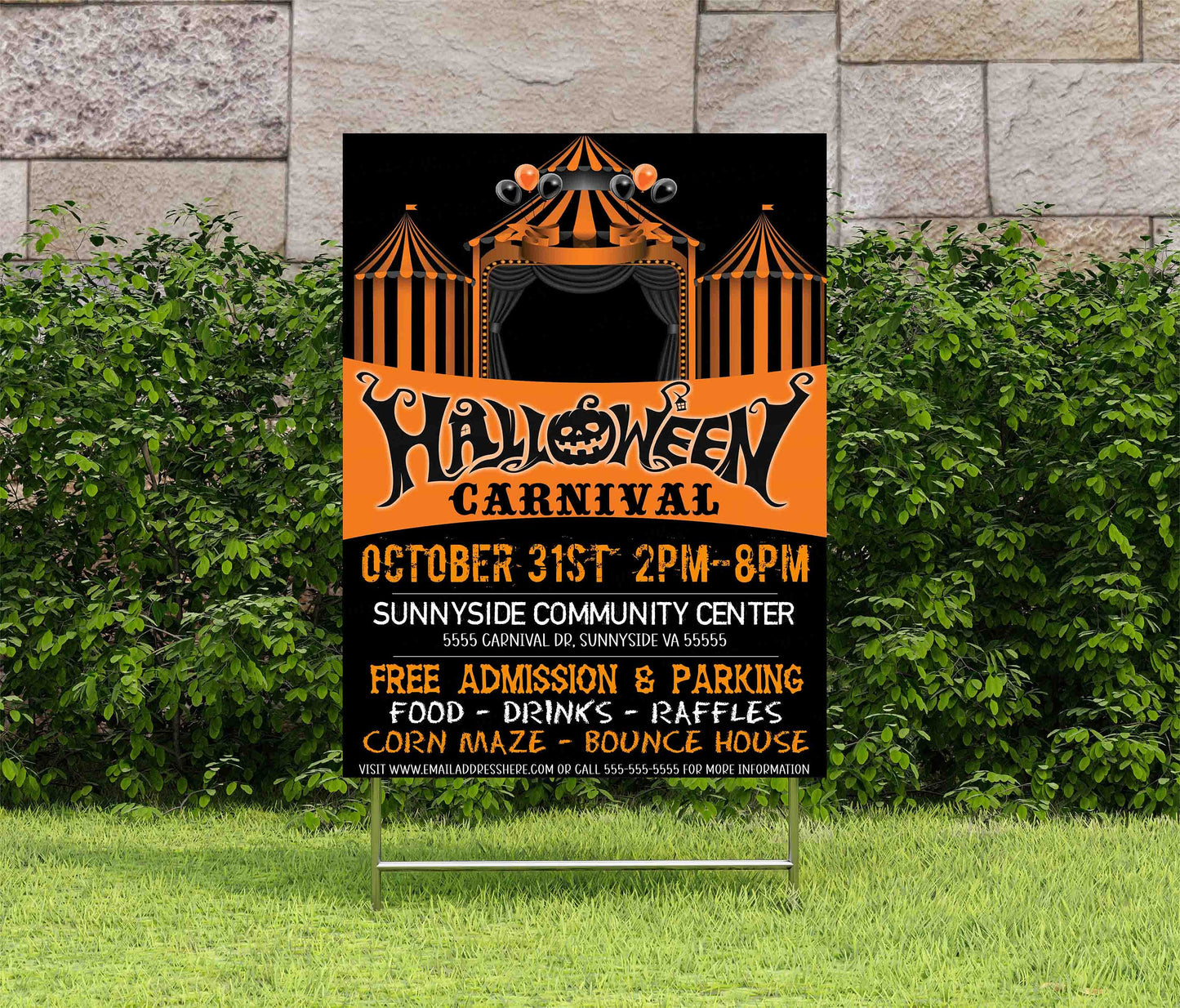 Halloween Carnival Flyer, Editable Printable, School PTO PTA Invitation, Church Business Benefit Fundraiser Poster, Circus Party Printable