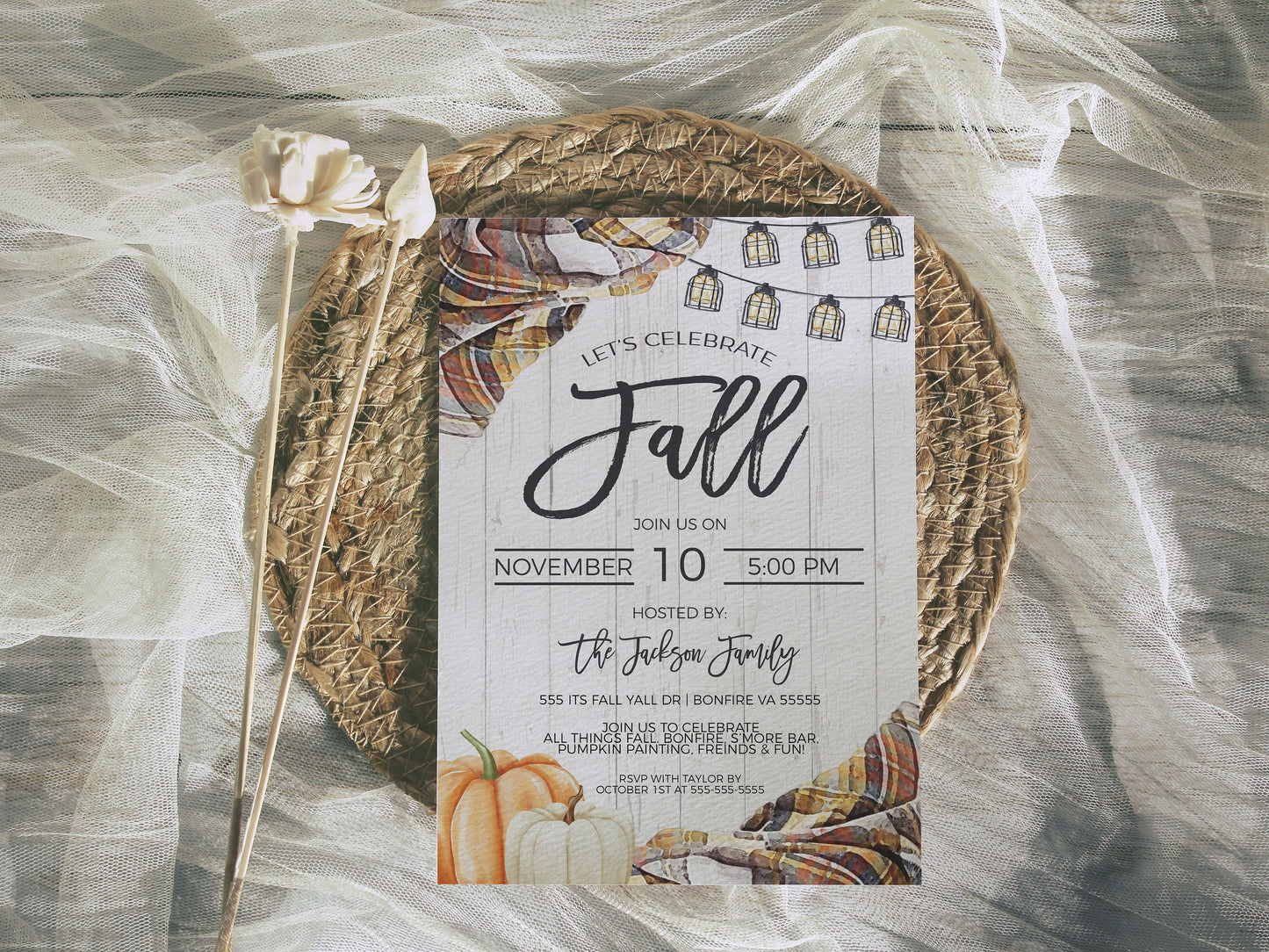 Fall Celebration Invitation, Autumn Neighborhood Fall Fest Party Invite, Friends Family Birthday, Harvest Block Party, Editable Printable