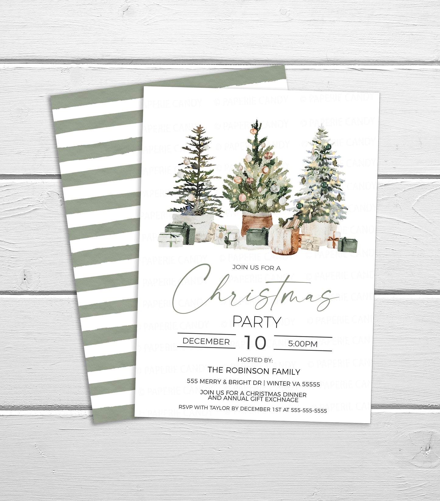 Editable Christmas Party Invitation, Winter Holiday Invite, Secret Santa White Elephant Business Company Lunch Dinner Appreciation Printable
