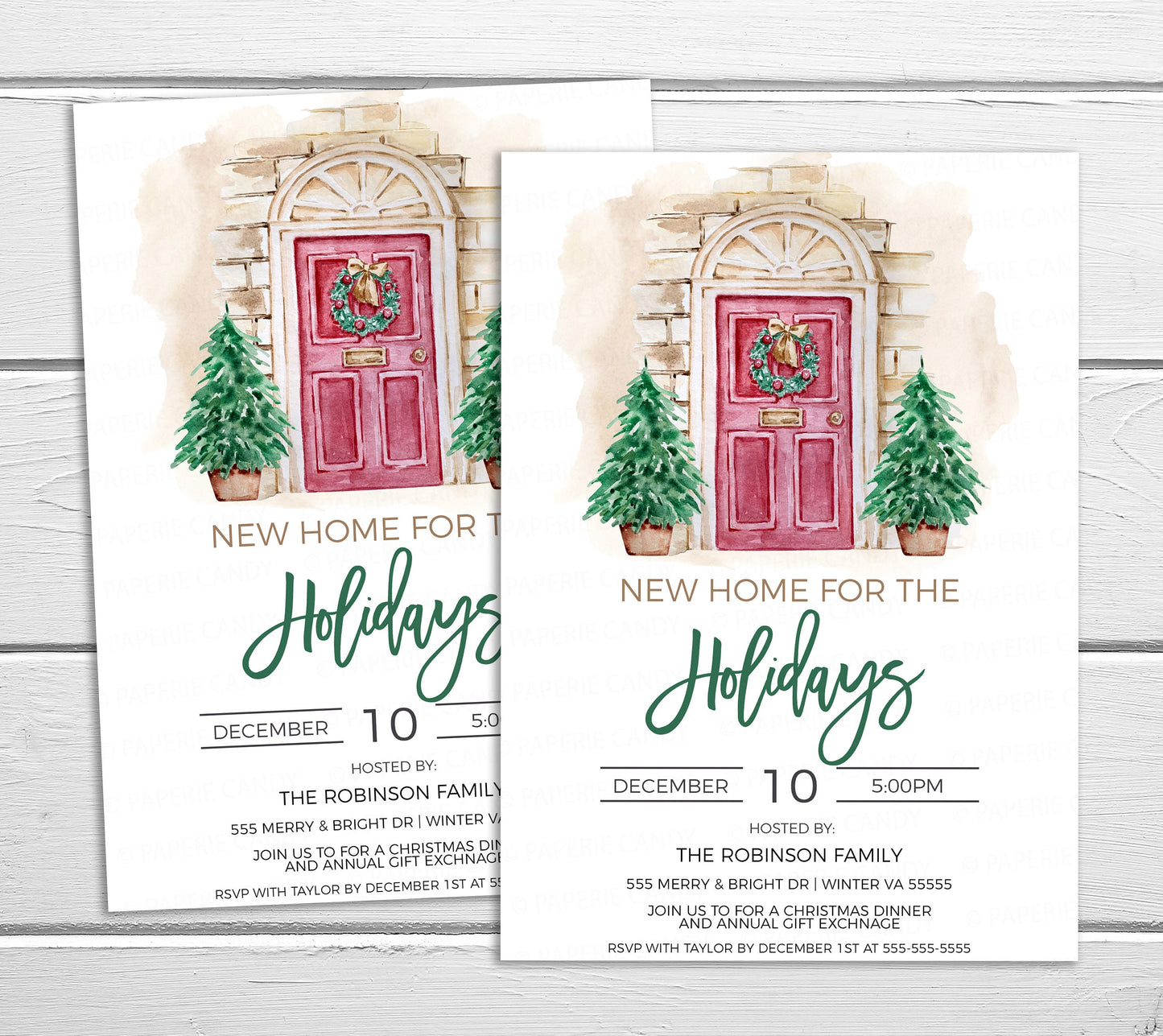Christmas Housewarming Invitation, Home For The Holidays Invite, New Home Party, Address Change, Winter Holiday Editable Printable Template