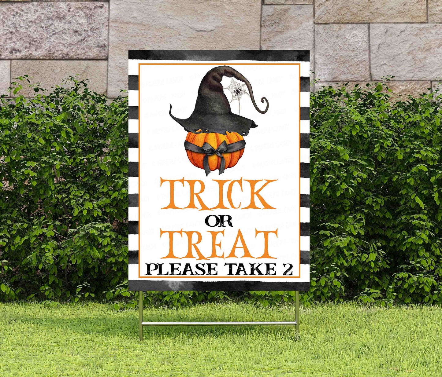 Halloween Trick Or Treat Sign, Please Take 2, Trick Or Treating Yourself, Take Two, Printable Halloween Sign, Instant Download
