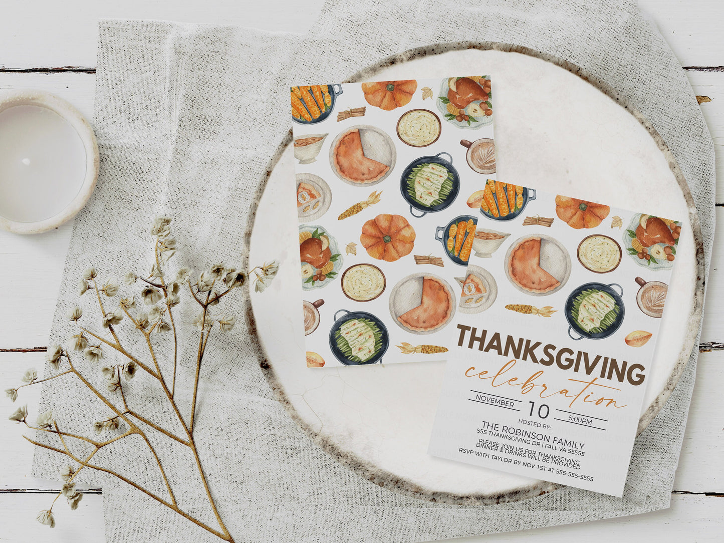 Editable Thanksgiving Invitation, Fall Celebration Party Invite, Turkey Dinner Lunch Luncheon, Thanksgiving Appreciation, Printable Template