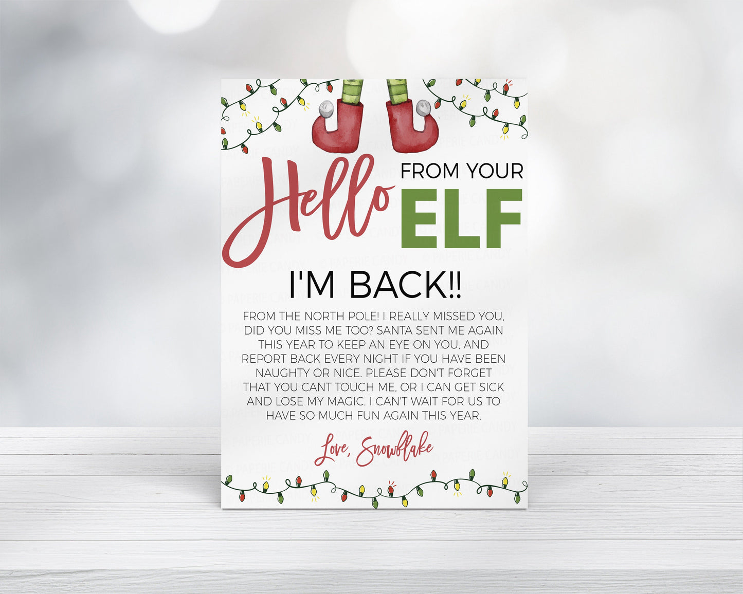 Editable Hello Elf Letter, Welcome Note I'm Back, Goodbye Elf Arrival Letter, Christmas Elves, Elf Activity Game, Printable Template