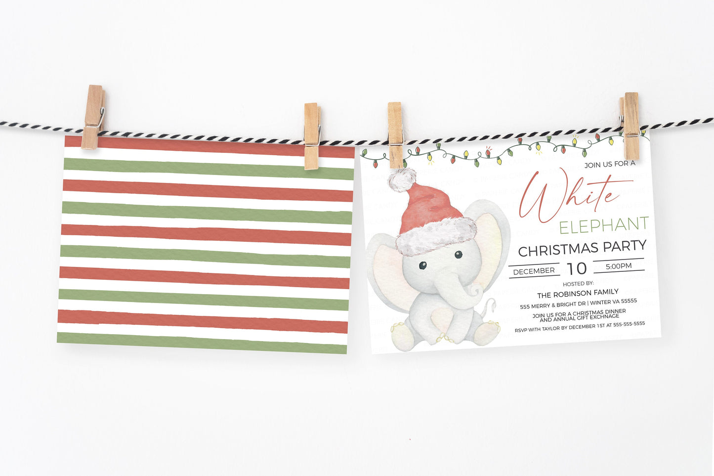 White Elephant Party Invitation, Gift Exchange Invite, Friends Family Business Company Staff Employee Work Party Editable Printable Template