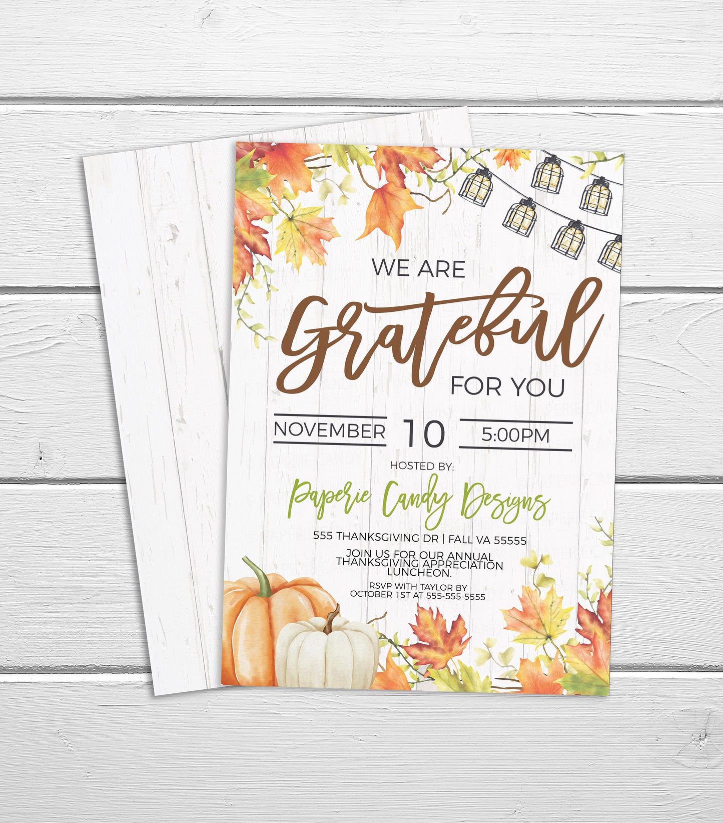 Fall Appreciation Invitation, Employee Staff Volunteer School PTA PTO, Breakfast Brunch Lunch Luncheon Dinner Invite, Printable Template