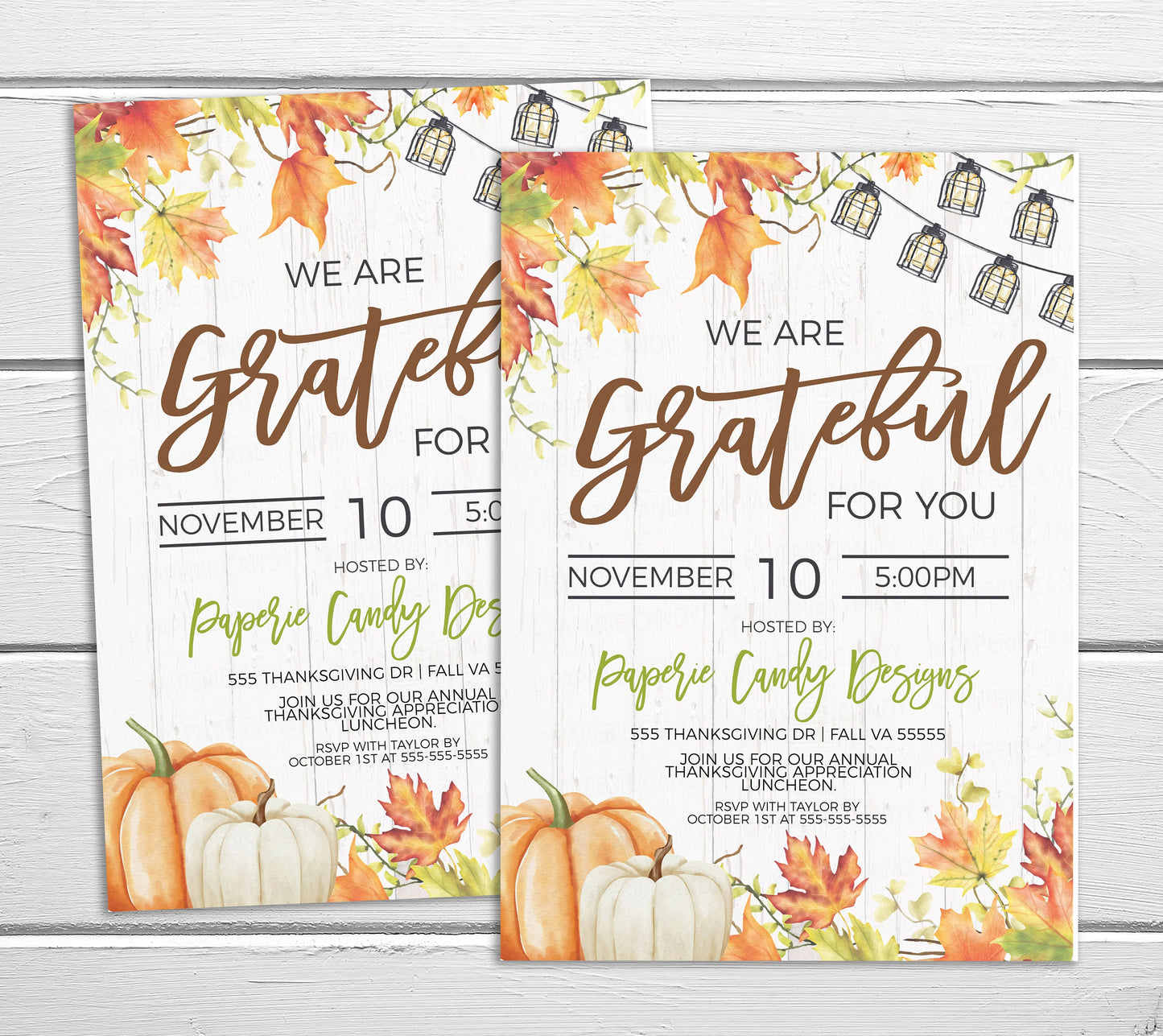 Fall Appreciation Invitation, Employee Staff Volunteer School PTA PTO, Breakfast Brunch Lunch Luncheon Dinner Invite, Printable Template