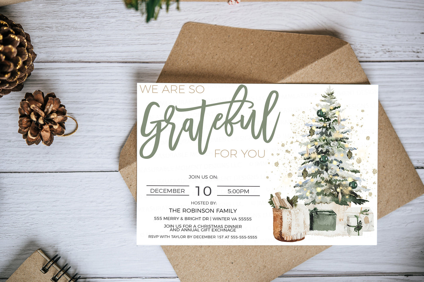 Editable Christmas Appreciation Party Invitation, Brunch Lunch Dinner Holiday Invite, Business Company Staff Employee Volunteer, Printable