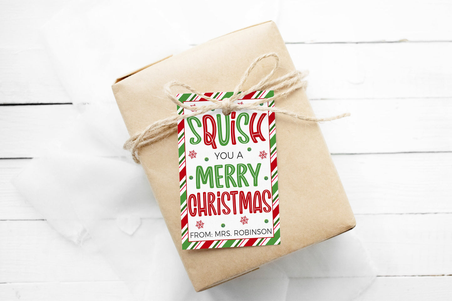 Christmas Squishies Gift Tag, Squish You A Merry Christmas, Gift For Classmates Students, Stocking Stuffer Squishy Squeeze Toy, Printable