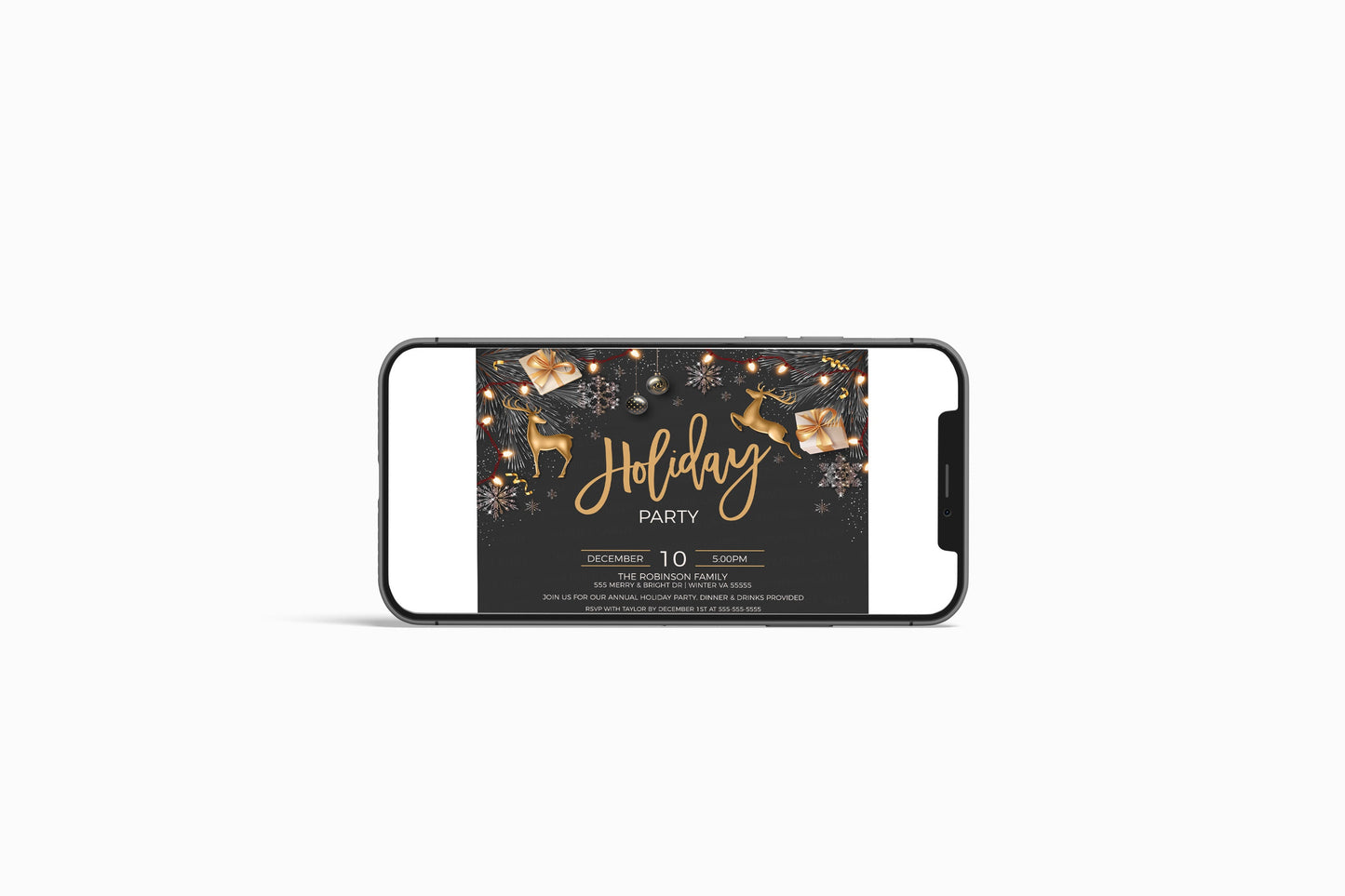 Holiday Party Invitation, Editable Christmas Brunch Lunch Dinner Breakfast Invite, Business Company Staff Employee, Potluck, Printable