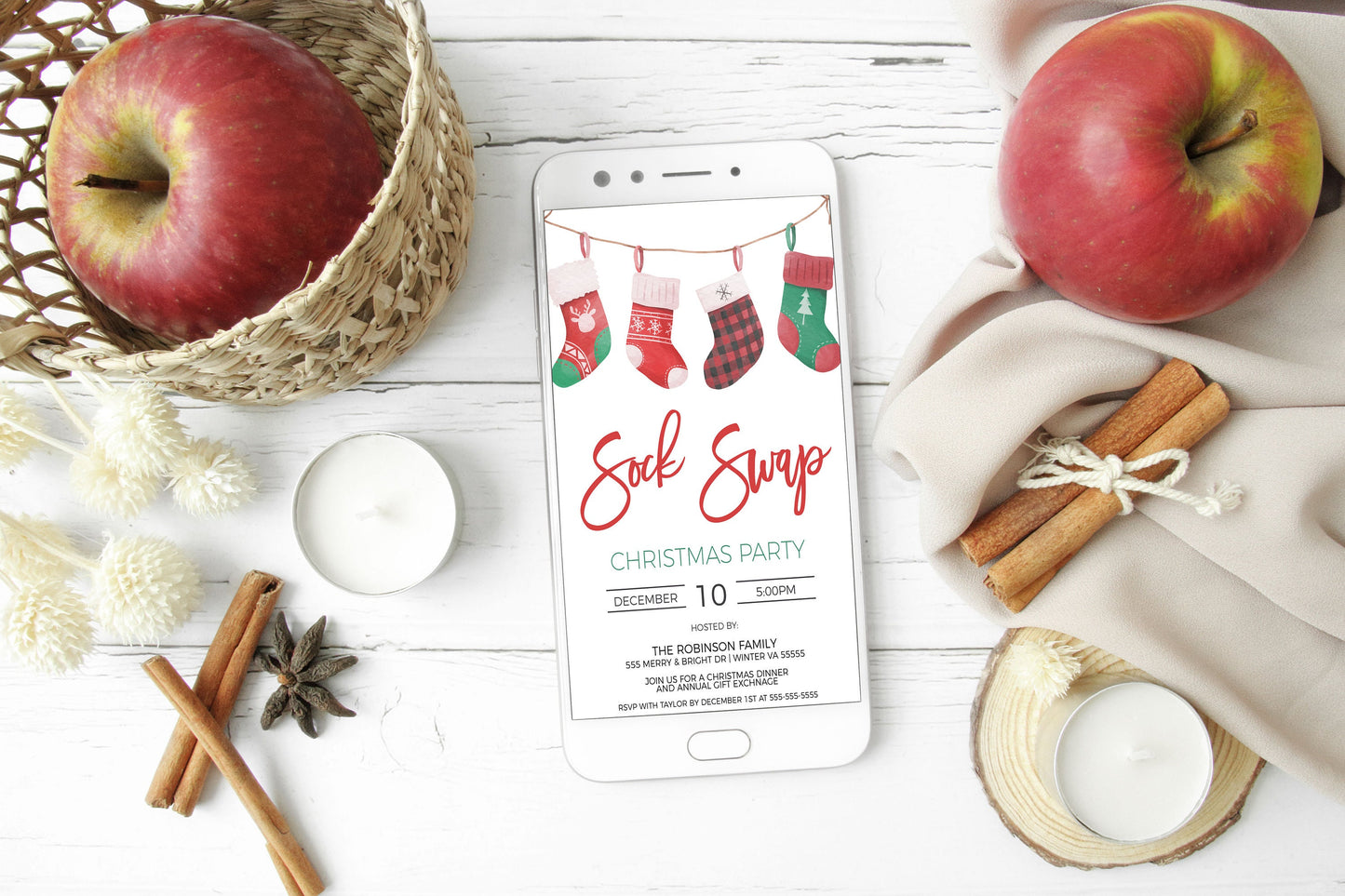 Christmas Sock Swap Party Invitation, Editable Holiday Sock Exchange Invite, Secret Santa Socks, Friends Sock Swap Party, Editable Printable