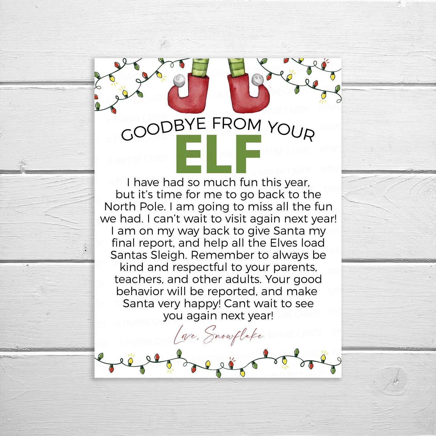 Editable Goodbye Elf Letter, Goodbye Note From Elf, Goodbye Elf Report Letter, Christmas Elves, Elf Activity Game, Printable Template