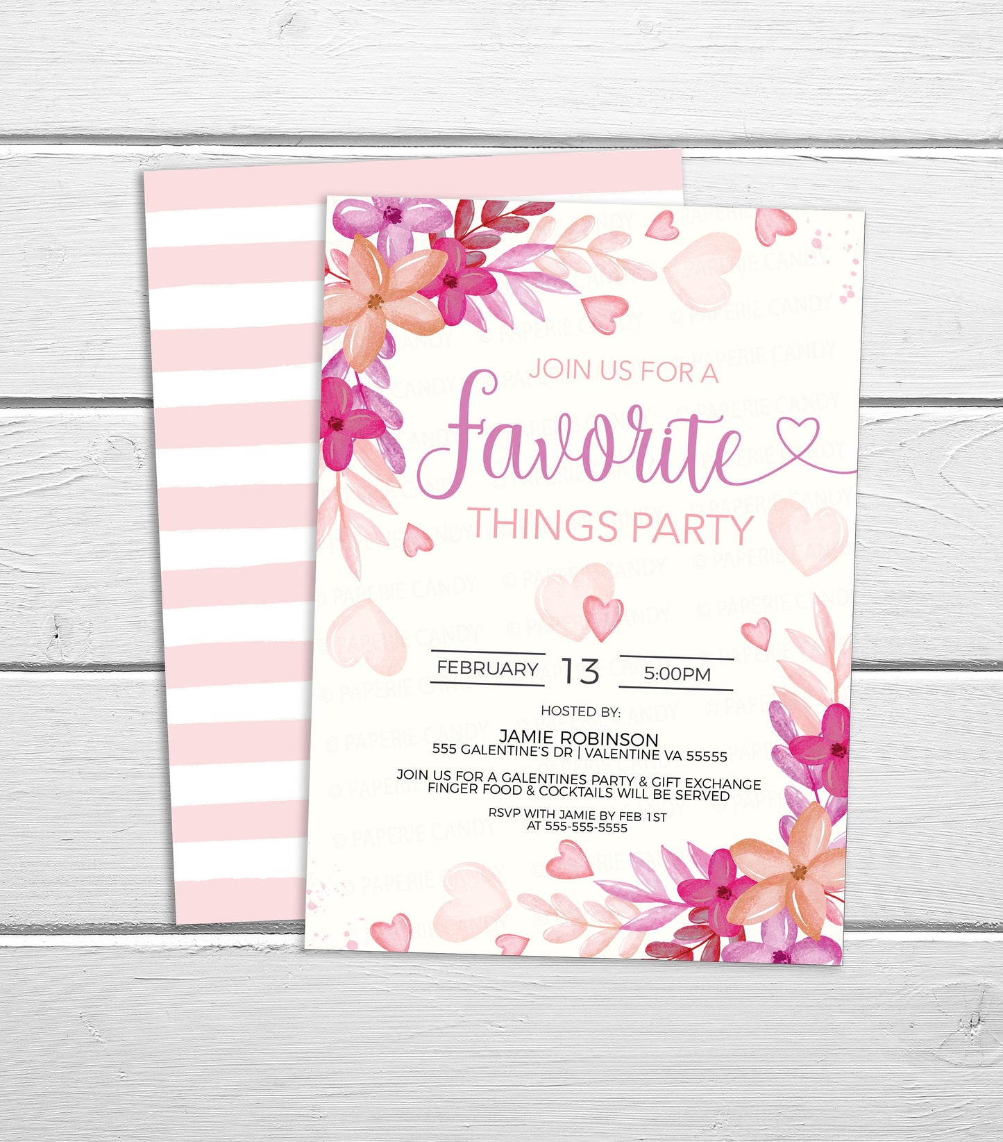 Valentine's Favorite Things Invitation, Galentine's Invite, Ladies Friends Valentine Gift Exchange Party, Valentines Printable Editable