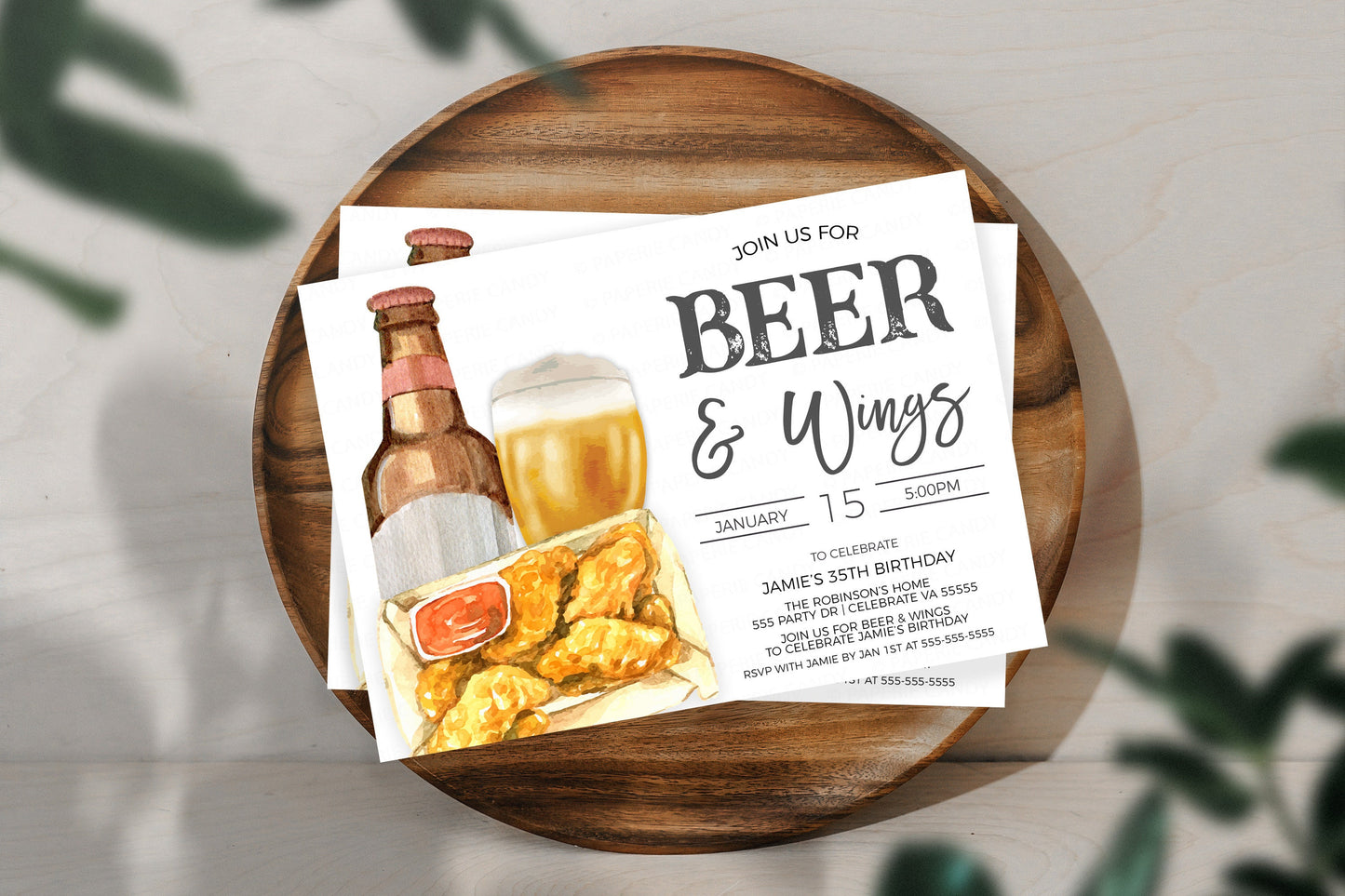 Beer & Wings Invitation, Chicken Wings Brews Invite, Beer Wing Birthday Party, Couples Shower, Retirement Party, Editable Printable Template
