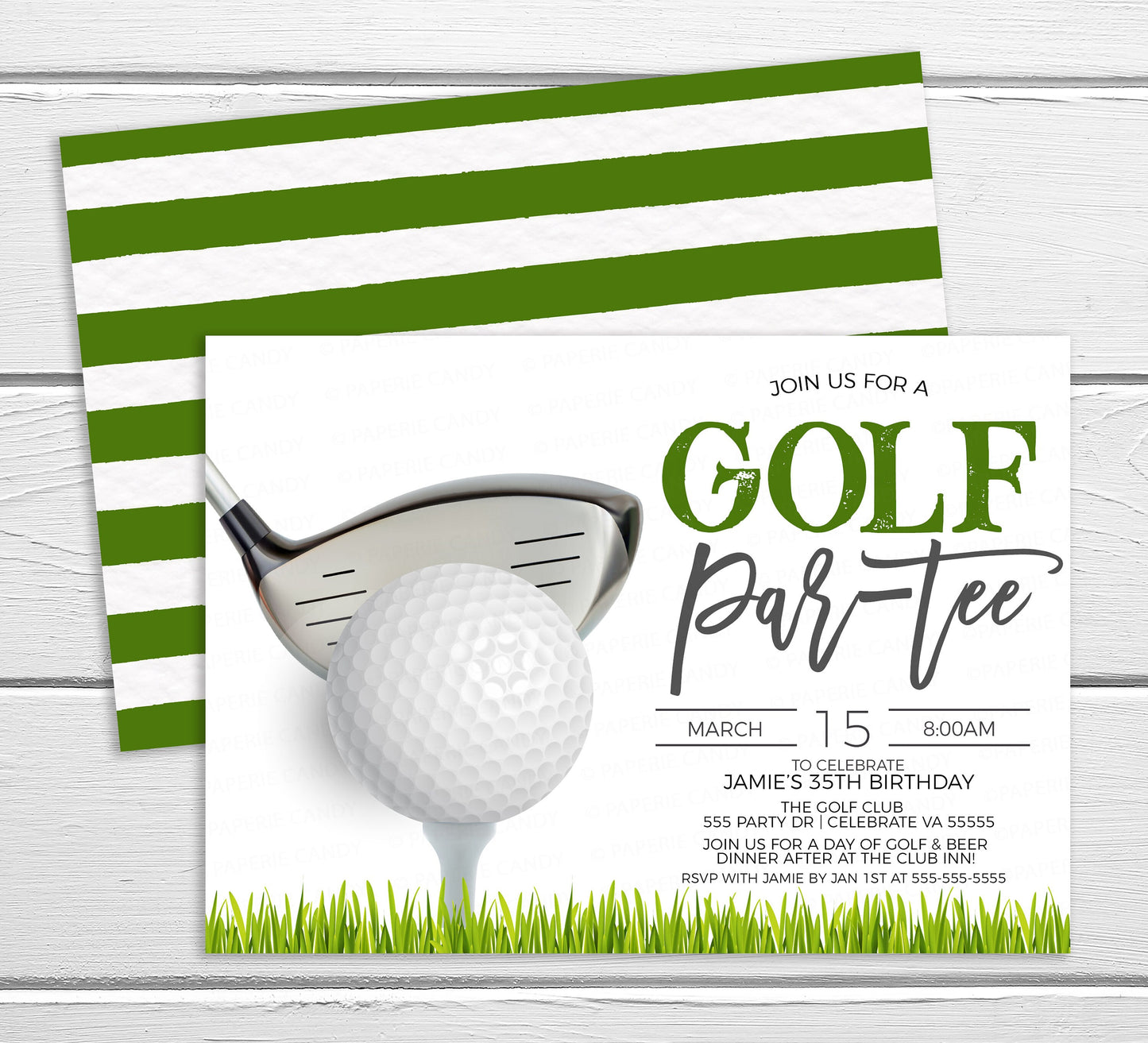 Golf Invitation, Golfing Par-tee Invite, Golf Birthday Party, Golf Retirement Party, Golf Spring Summer Party, Editable Printable Template