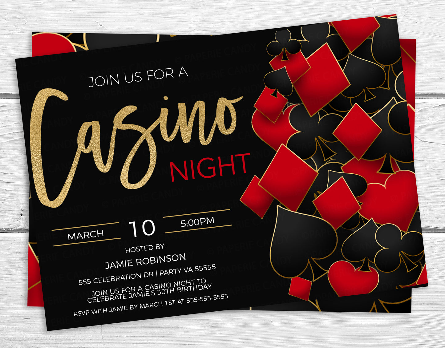 Casino Party Invitation, Casino Birthday Night Invite, Retirement Party, Couples Shower, Bachelor Bachelorette, Casino Fundraiser Printable