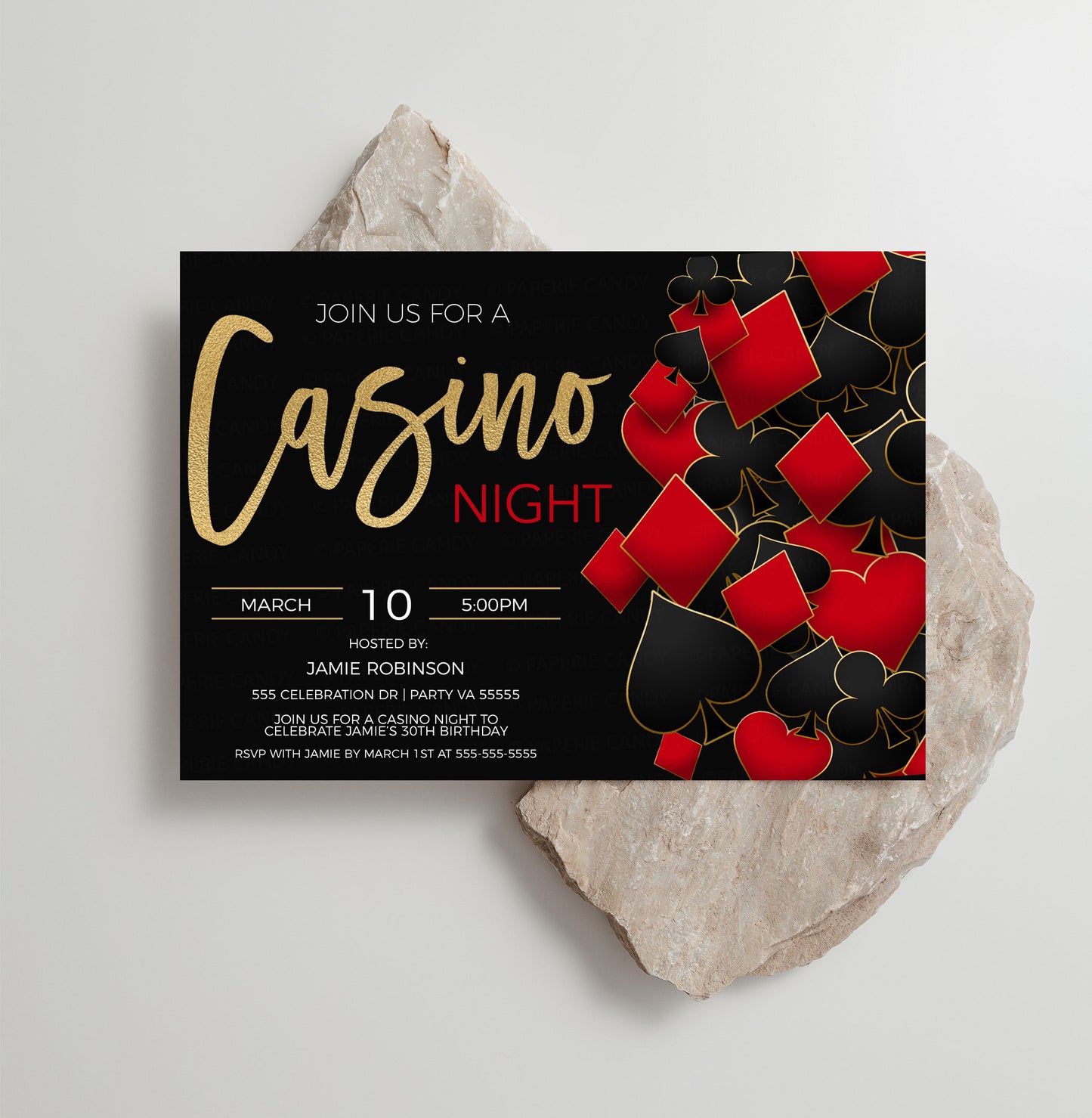 Casino Party Invitation, Casino Birthday Night Invite, Retirement Party, Couples Shower, Bachelor Bachelorette, Casino Fundraiser Printable