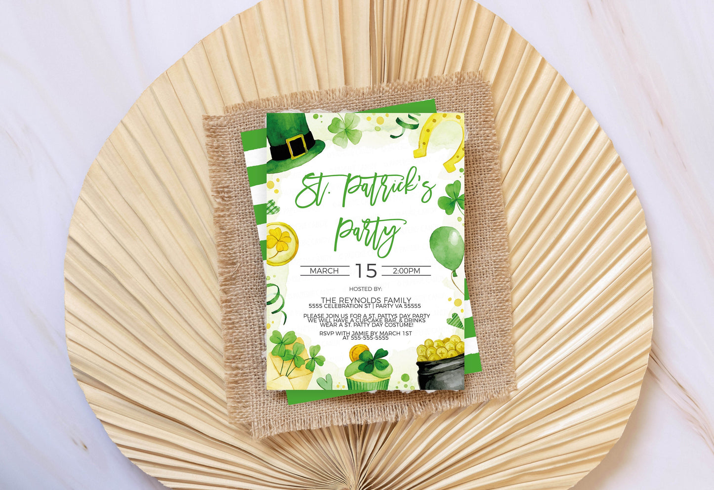 St Patricks Day Party Invitation, St Patty Birthday Invite, Saint Patrick's Day Brunch Lunch Dinner Party, Appreciation Event, Printable