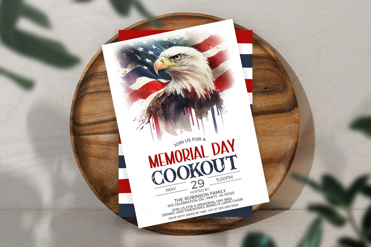 Memorial Day Invitation, Memorial Day Party Invite, Memorial Day Cookout, Memorial Day BBQ, Brunch Lunch Dinner, Editable Printable Template