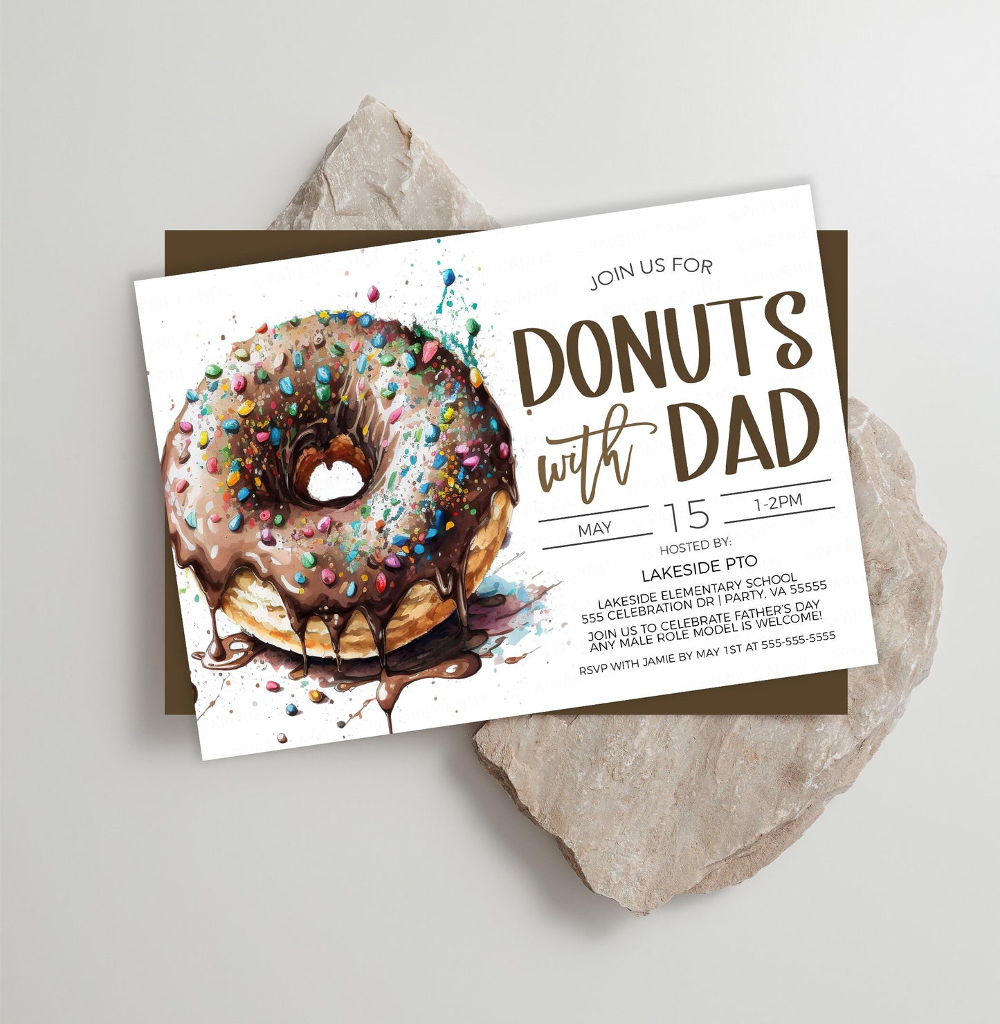 Donuts With Dad Invitation, Father's Day Donut Invite, Father's Appreciation Fundraiser, Thank You Breakfast, Editable Printable Template