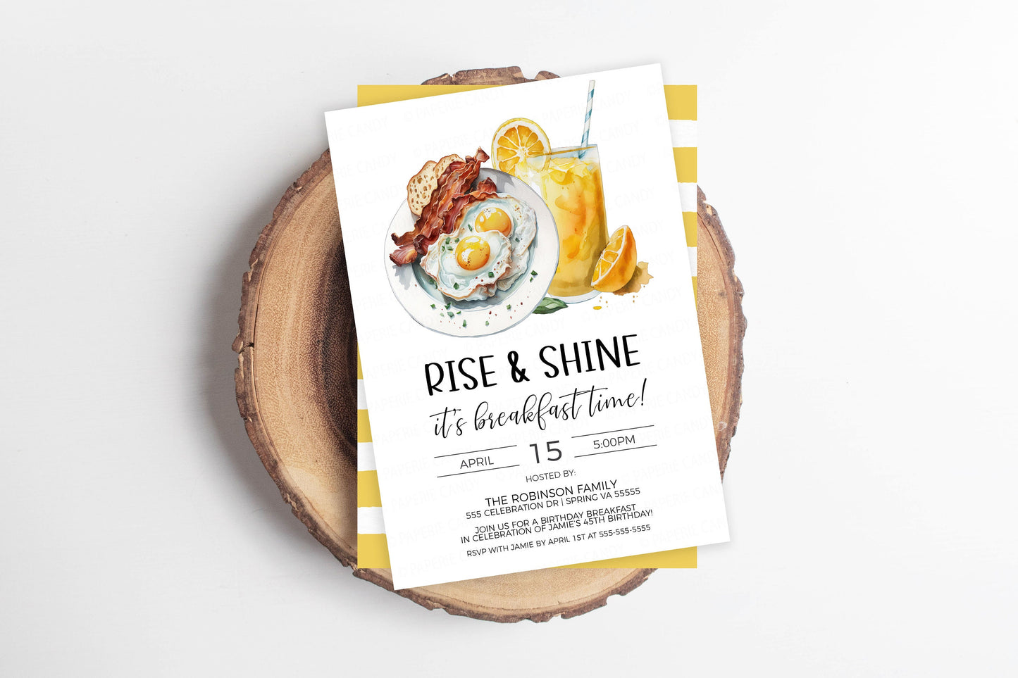 Breakfast Invitation, Rise & Shine It's Breakfast Time, Birthday Breakfast Party Invite, Employee Staff Appreciation, Editable Printable
