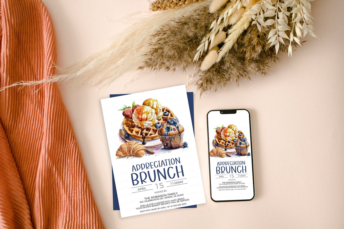 Brunch Invitation, Appreciation Brunch Invite, Employee Staff Office Volunteer Appreciation, Thank You Brunch, Editable Printable Template
