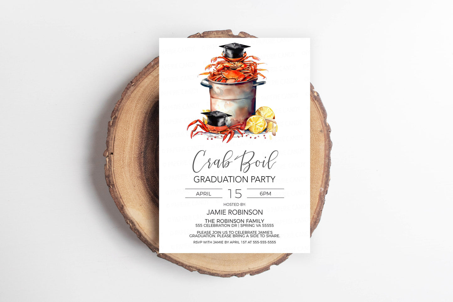 Crab Boil Graduation Invitation, Crab Boil Grad Invite, Crab Boil Graduation Party, High School Senior College, Editable Printable Template