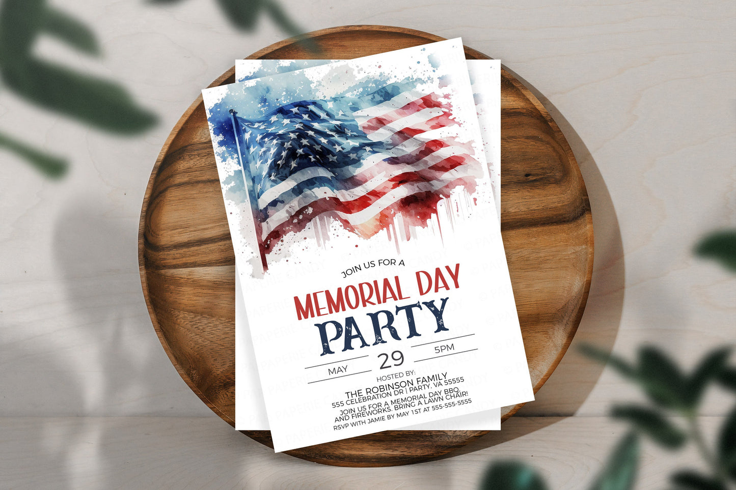 Memorial Day Invitation, Memorial Day Party Invite, Memorial Day BBQ, Memorial Day Fireworks Parade Event, Editable Printable Template