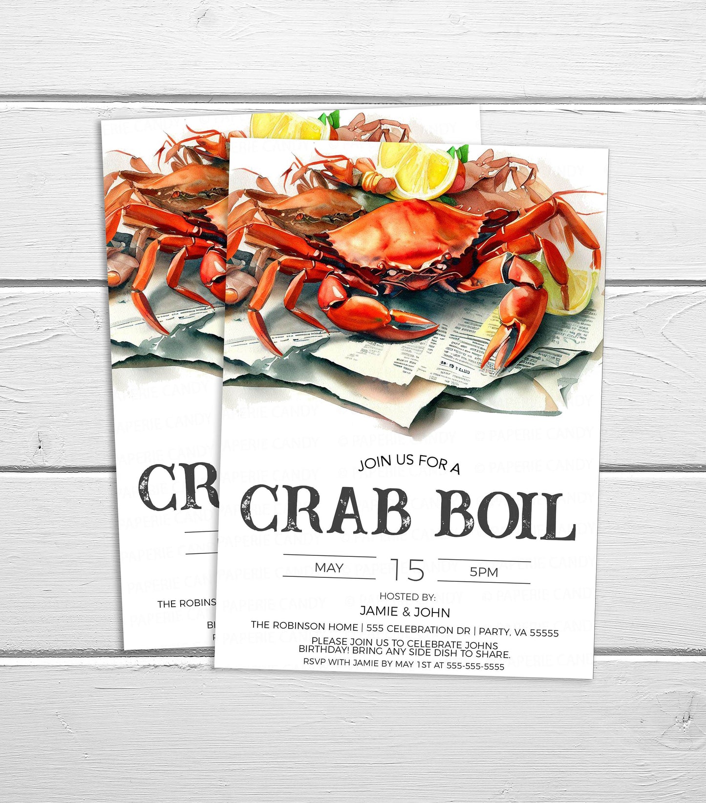 Crab Boil Invitation, Crab Boil Invite, Crab Boil Birthday, Crab Beer Boil Party, Boiled Crab Fundraiser, Editable Printable Template