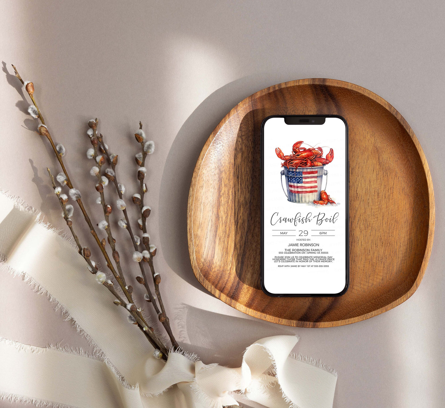 4th Of July Crawfish Boil Invitation, Independence Day Crawfish Boil Invite, Memorial Day Labor Day Beer Boil Party, Editable Printable