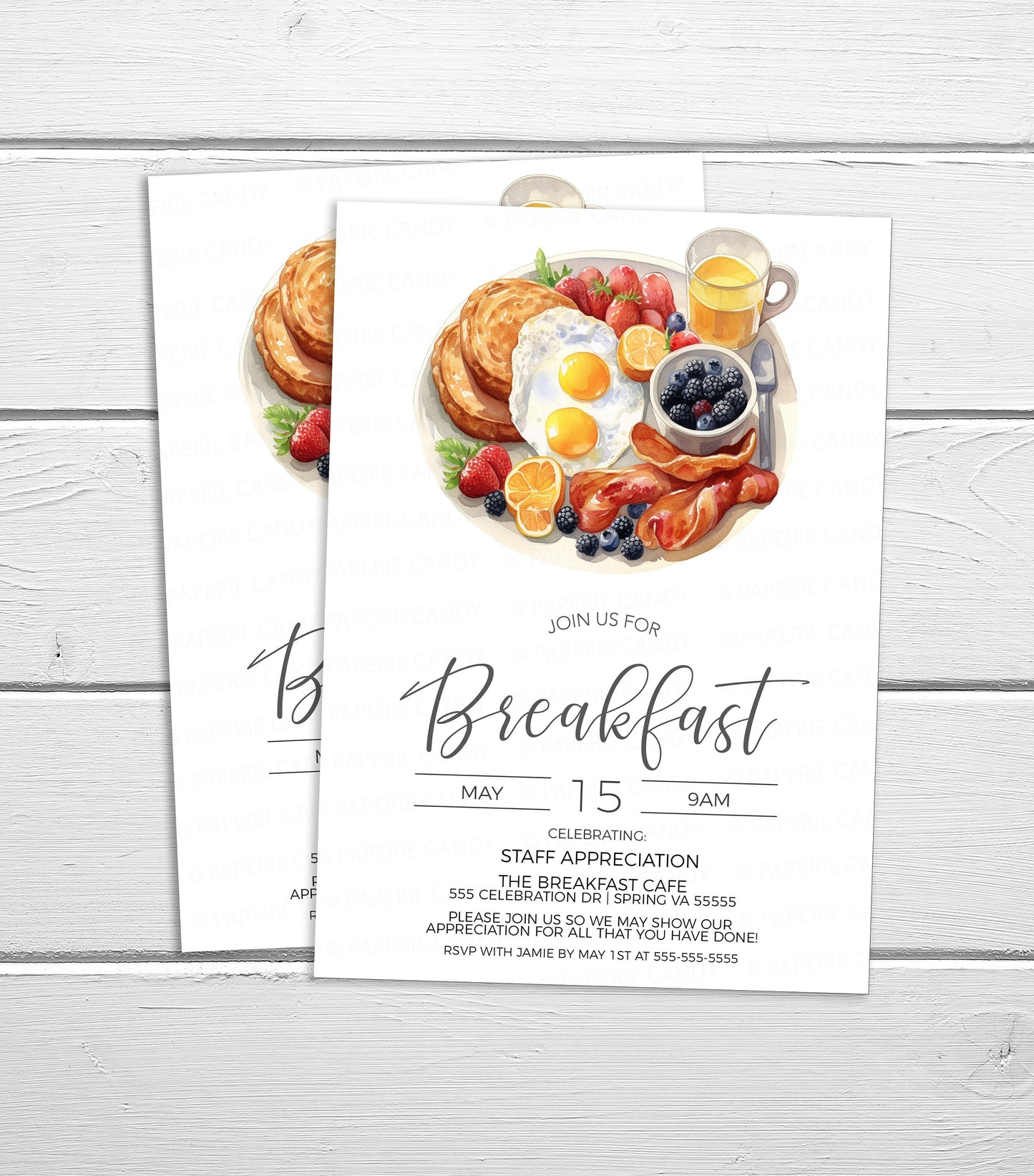 Breakfast Invitation, Staff Employee Appreciation Breakfast Invite, Volunteer Appreciation, Thank You Breakfast, Editable Printable Template