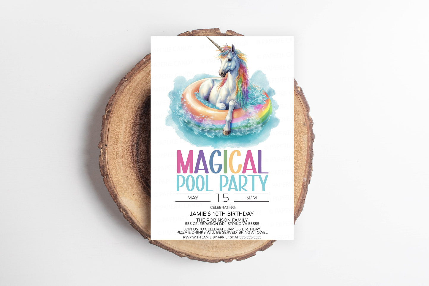 Unicorn Pool Party Invitation, Unicorn Water Park Invite, Unicorn Splash Bash Party, Pool Birthday, End Of School Party, Editable Printable