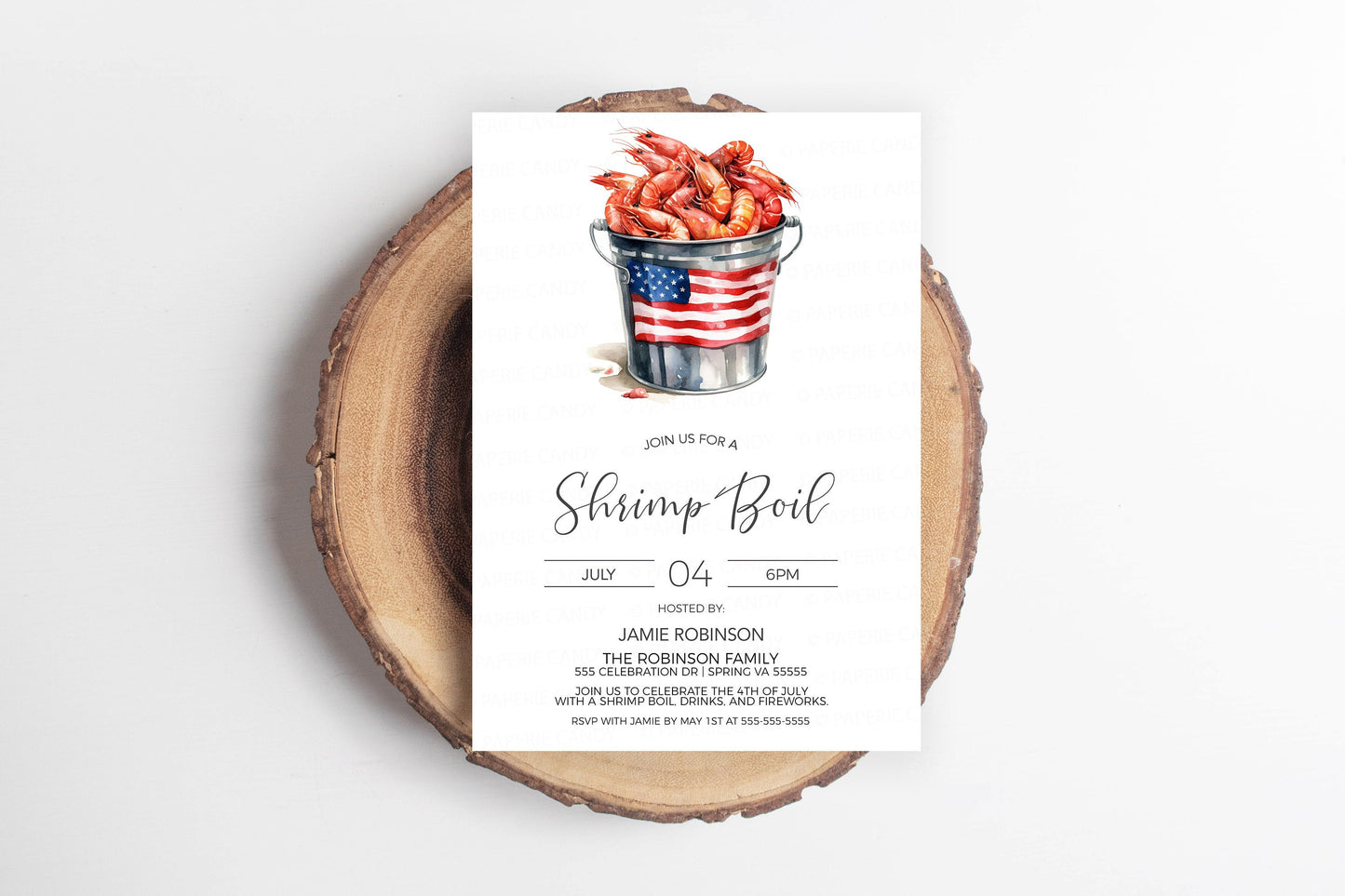 Shrimp Boil Invitation, Patriotic Shrimp Boil Invite, 4th Of July, Labor Day, Memorial Day, Shrimp & Beer Boil, Editable Printable Template