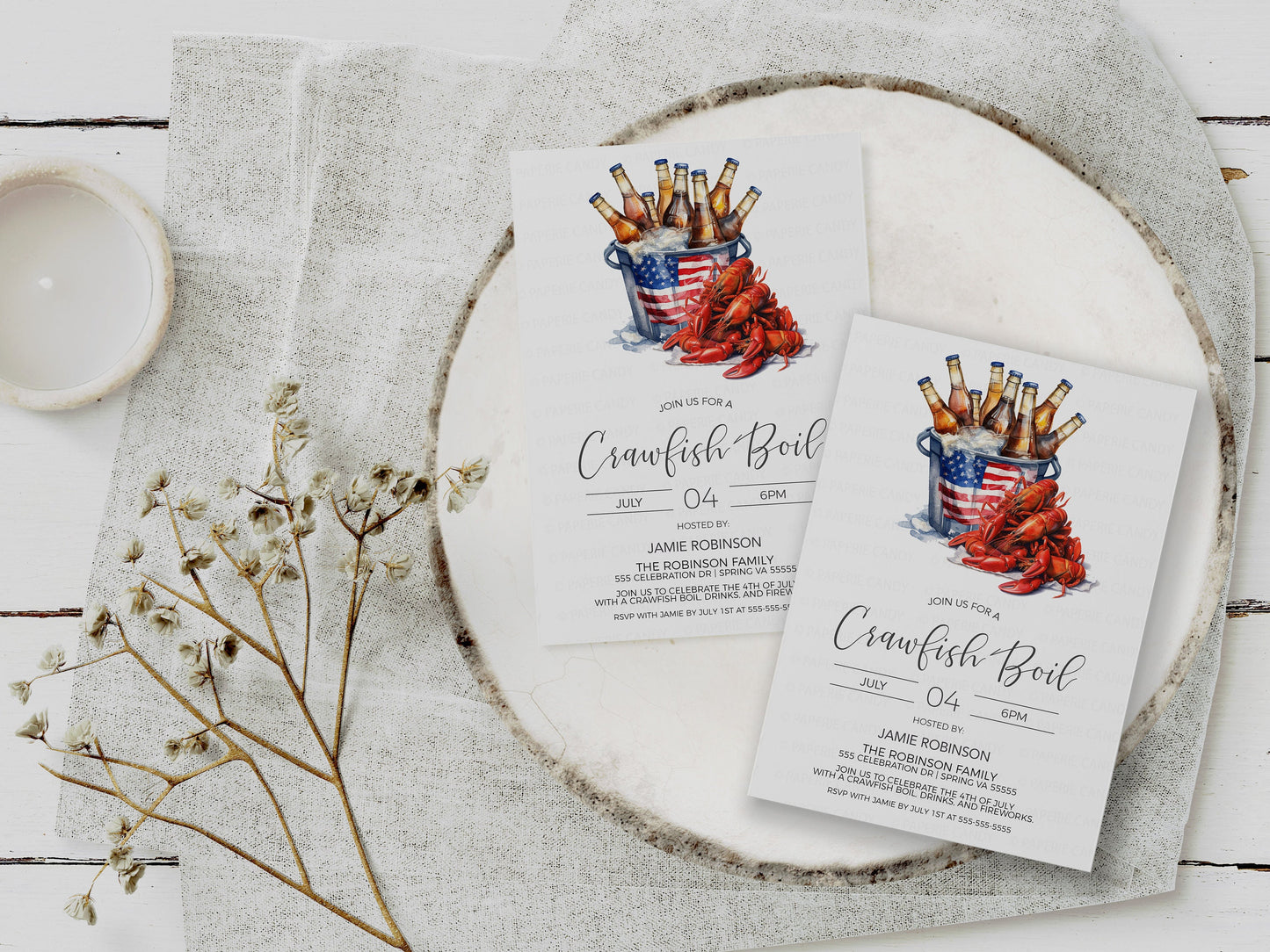 4th Of July Crawfish Boil Invitation, Independence Day Crawfish Beer Boil Invite, Memorial Day Labor Day Beer Boil Party, Editable Printable