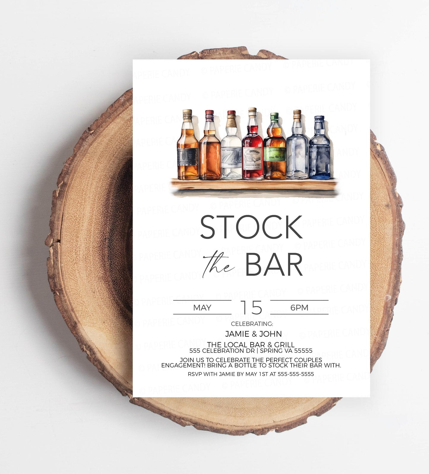Stock The Bar Couples Shower Invitation, Stock Their Bar Invite, Coed Engagement Party, His Hers Couples Shower, Editable Printable Template