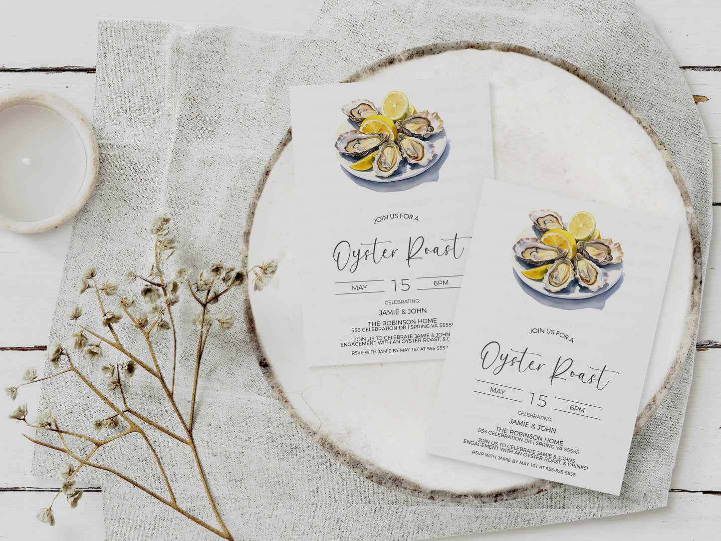 Oyster Roast Invitation, Bridal Shower, Oyster Couples Wedding Shower Invite, Seafood Raw Bar, Birthday, Engagement Party, Editable Template