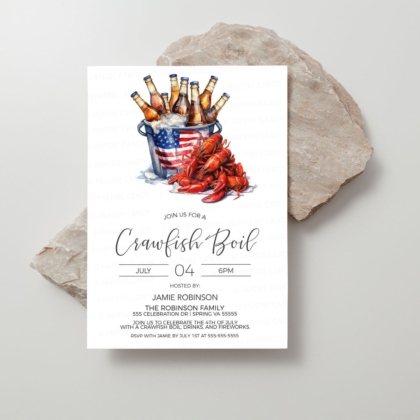 4th Of July Crawfish Boil Invitation, Independence Day Crawfish Beer Boil Invite, Memorial Day Labor Day Beer Boil Party, Editable Printable