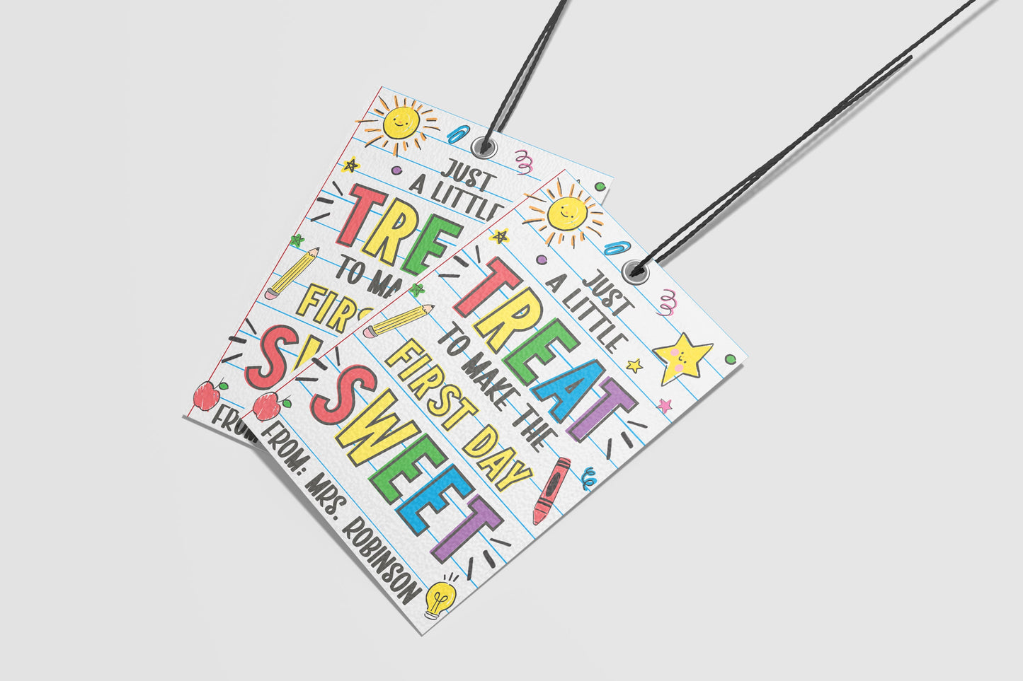 Back To School Gift Tags, Just A Little Treat To Make The First Day Sweet, Welcome Back First Day Of School, Editable Printable Template