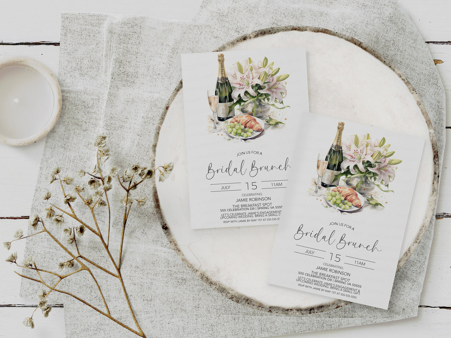 Bridal Brunch Invitation, Engagement Brunch Invite, Morning After Wedding Brunch, Champagne Bridal Shower, Wedding Rehearsal Brunch Editable