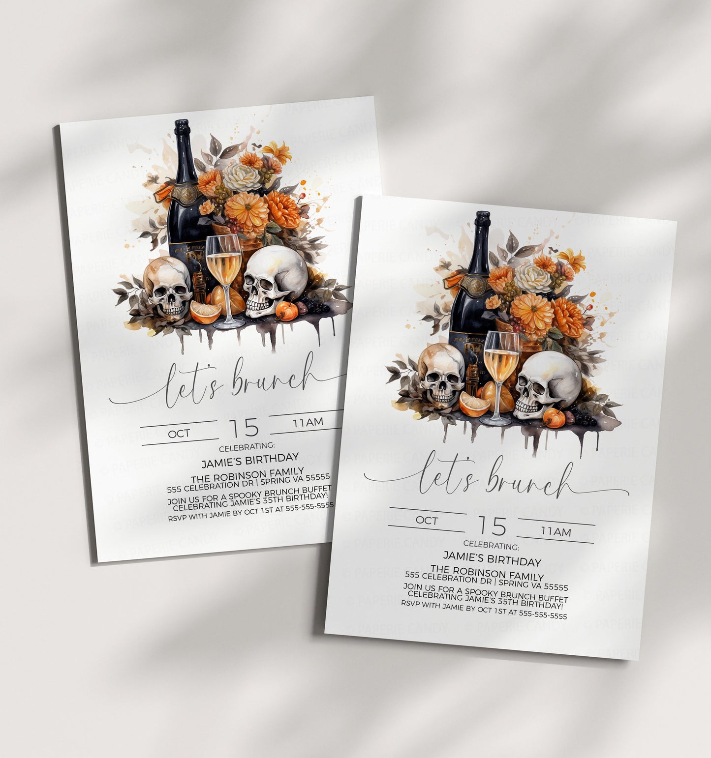 Halloween Brunch Invitation, Let's Brunch Invite, Halloween Birthday Brunch, Staff Employee Volunteer Appreciation, Bridal Brunch, Editable