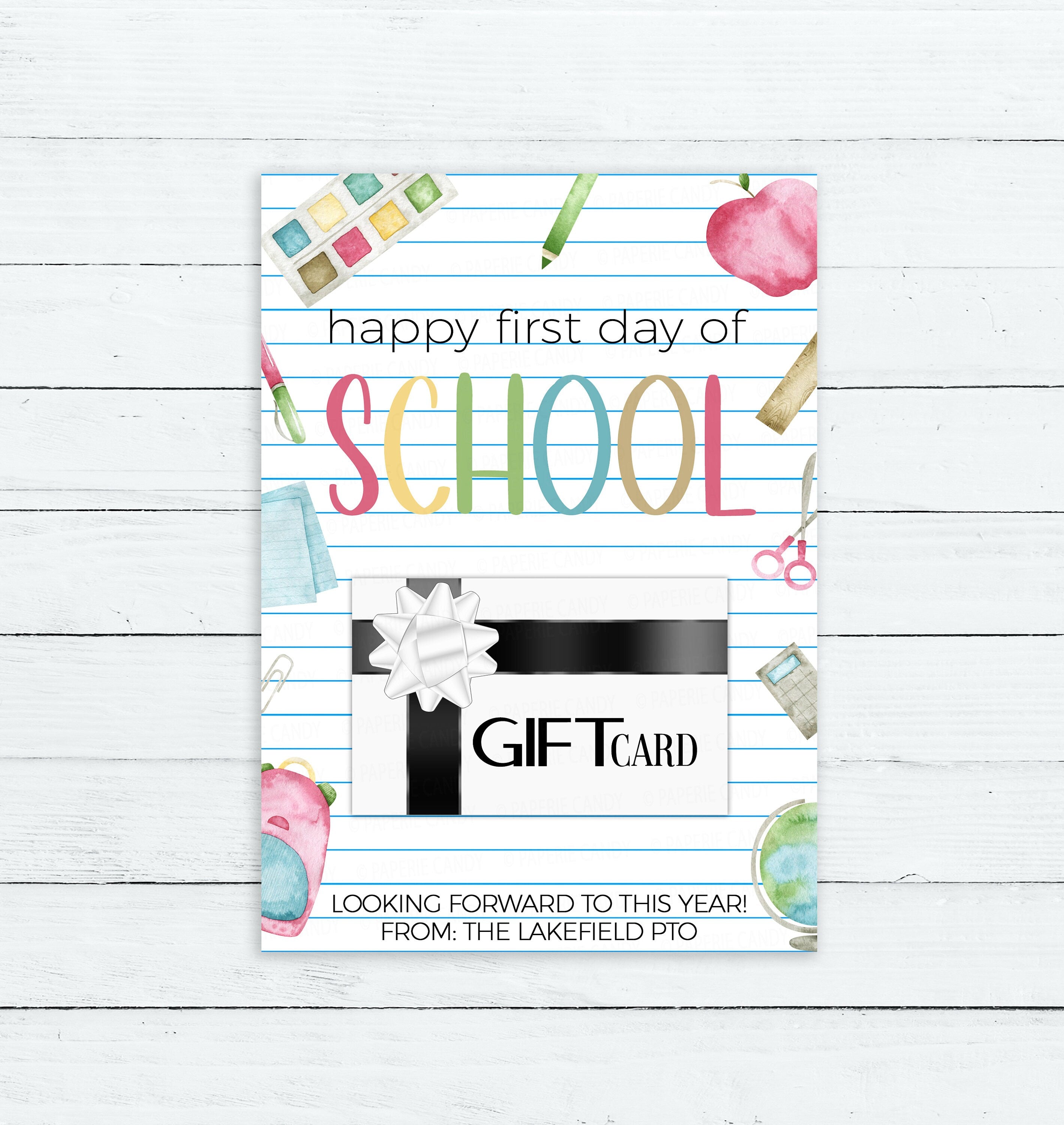 Happy First Day Of School Gift Card Holder, Welcome Back To School, Gi ...