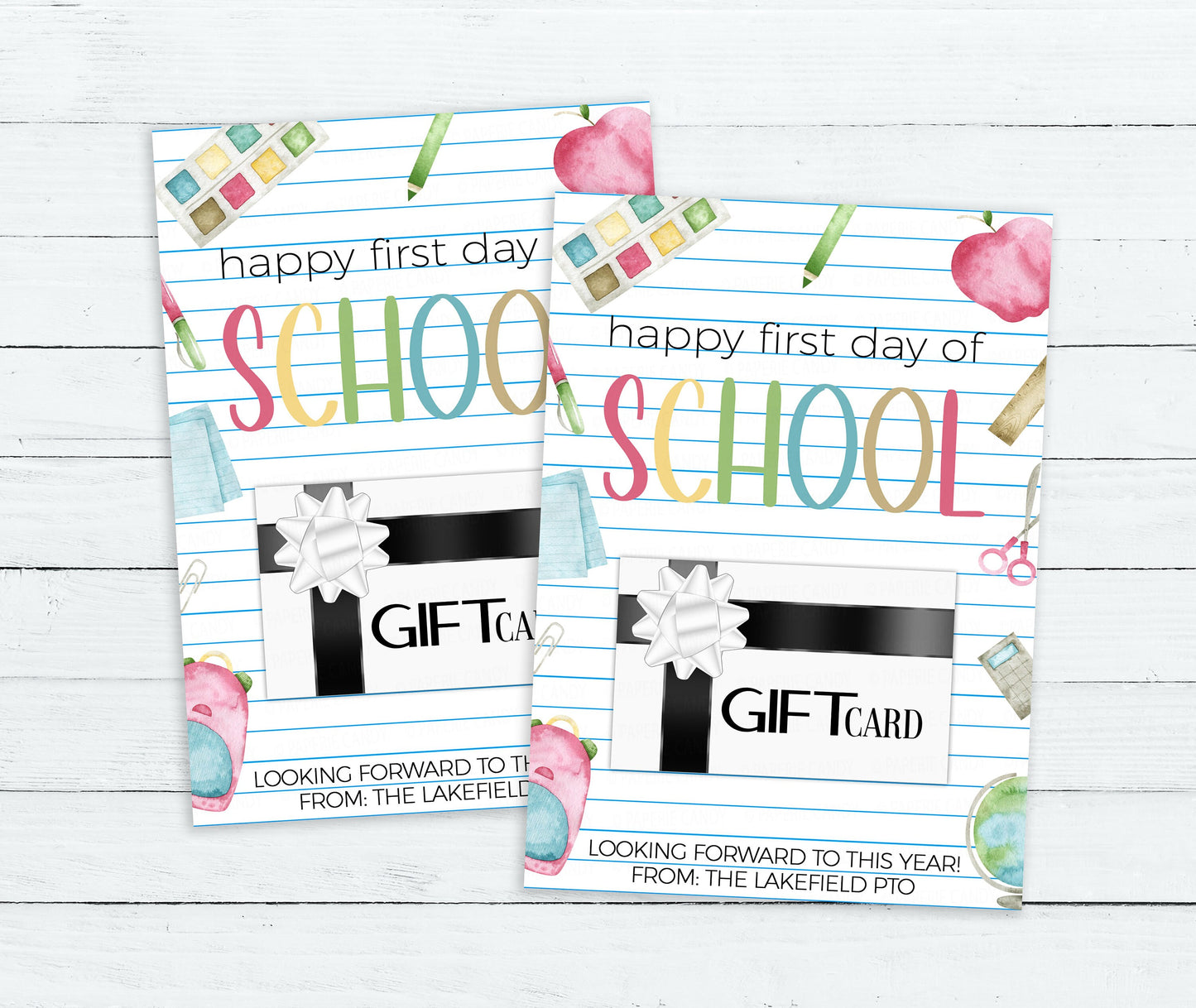 Happy First Day Of School Gift Card Holder, Welcome Back To School, Gift For Teacher Staff PTO PTA, Editable Printable Instant Download