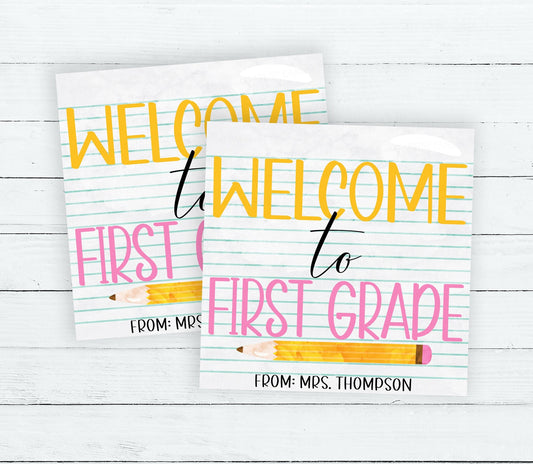 Welcome To First Grade Gift Tag, Gift For Students, Back To School, 1ST First Day, Welcome Packet Tag, Editable Printable Instant Download