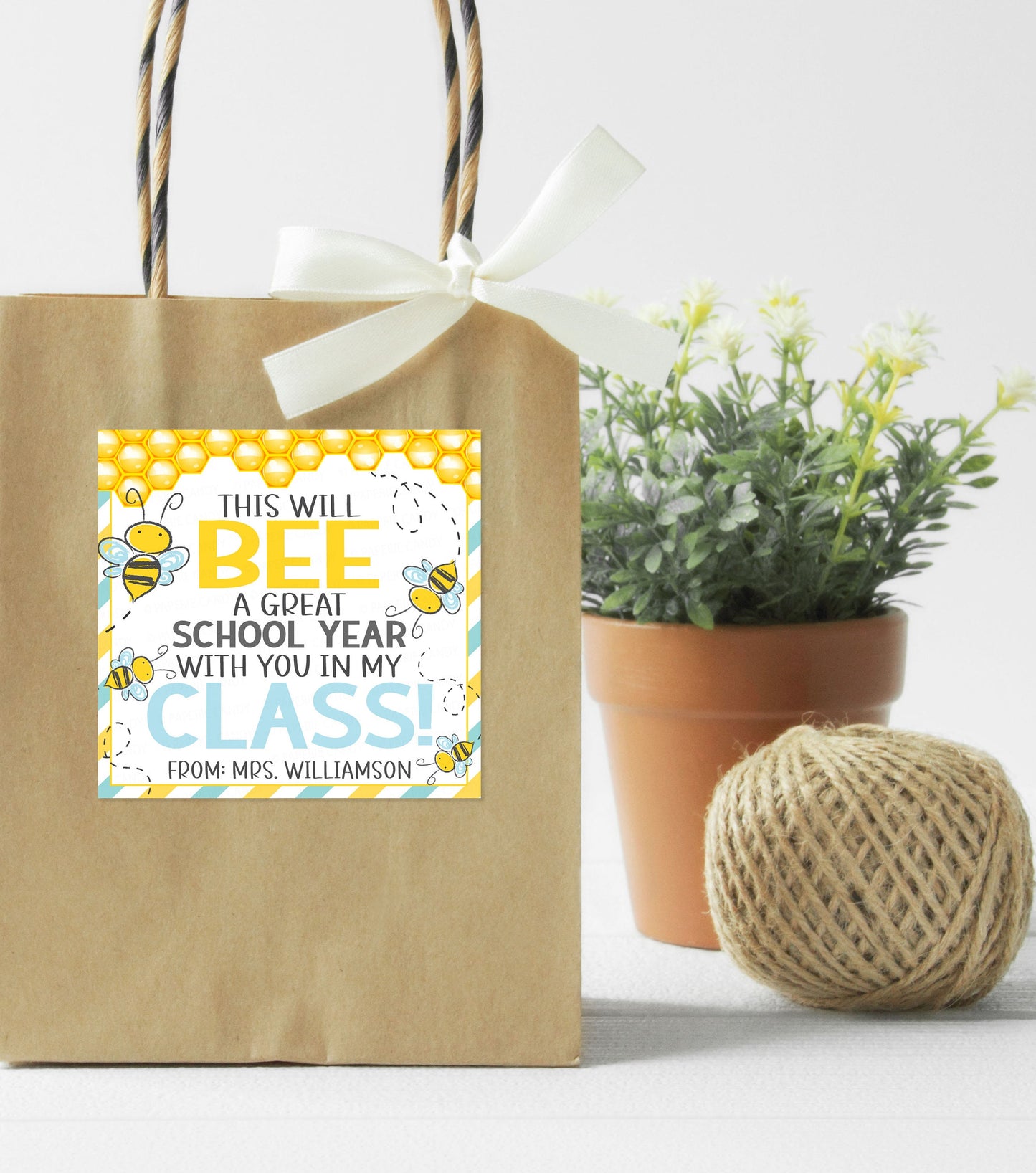 Bee Back To School Gift Tag, First Day, Going To Bee A Great School Year With You, Gift For Teachers Students Classroom, Printable Editable