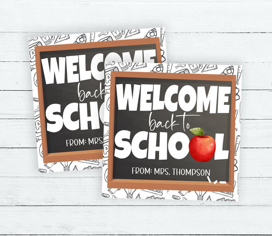 Welcome Back To School Gift Tag, Gift For Teachers Students Staff, First Day Of School, DIY Editable Printable Instant Download Template