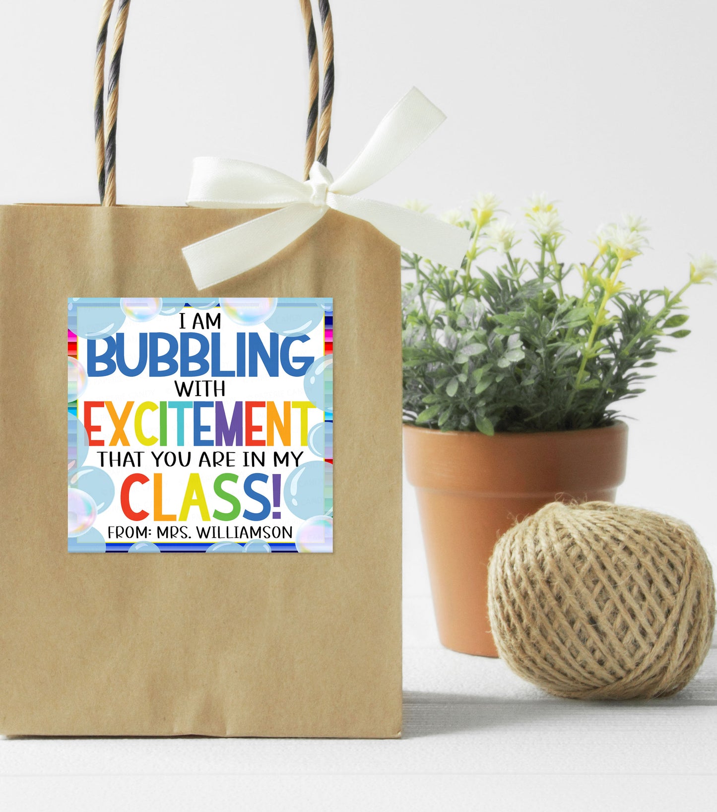 Back To School Bubbles Gift Tags, Bubbling With Excitement, First Day Of School Gift For Students Classmates, Bubble Toy Poppin, Printable